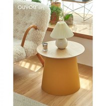 원형티테이블 베란다테이블 OUYOULIFE 원목 티테이블 ins 인플루언서 창문블랑 라운드 테이블 모던 심플 가정용 사이드테이블 플라스틱 원형 코너테이블, 조립하다._화이트 스몰+화이트 라지