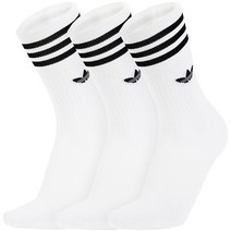 아디다스 양말 오리지날양말 불꽃마크양말 솔리드 크루 3PP 양말3개세트, 상세설명참조