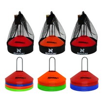 낫소 접시콘 세트 40개입 NZTEC 가방 홀더포함, 4색혼합