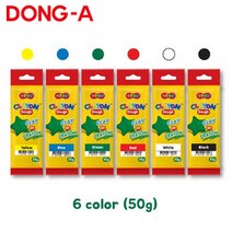 동아 토루 클레이온도우 50g/6색/클레이/찰흙, 상세설명 참조, 파랑