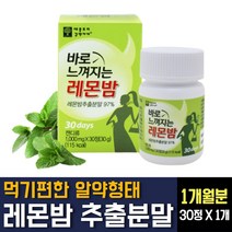 레몬밤정 추출물 분말 가루 파우더 고농축 간편하게 먹는 알약형 LEOMNBALM 로즈마린산 폴리페놀 효능 레몬밥 다이어트 보충제 영양제 추천, 30정 1개