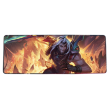 롤 LOL 디자인 마우스 패드 79종 시리즈 리그 오브 레전드 장패드 3mm 두께, 800x300mm + 3mm개, 하야테 검객