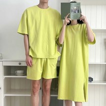 꿀잠커플 국산 반팔 원피스 상하복 신혼여행 시밀러 커플룩