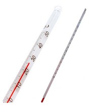 유일 막대 알콜 온도계 -30 / 50도 (30cm) 주방 학교 교재 유리 아날로그, -30~50도 (18cm), 1개