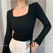 루나걸 여성용 에닉 스퀘어 골지 티셔츠