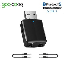 블루투스 어댑터 USB 5.0 동글 송신기 수신기 3 인 1 TV PC 헤드폰 아이폰 호환 홈 스테레오 자동차 HIFI 오디오, [02] 3-IN-1-Black