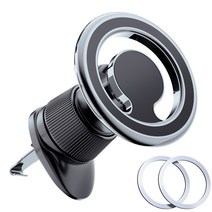 자전거 라이트 거치대 전조등 후레쉬 랜턴 홀더 아이폰 12 13 프로 맥스 용 맥세이프 폰 마운트와 호환되는 마그네틱 휴대폰 에어벤트 클립 스탠드 6391EA64, 02 For air vent