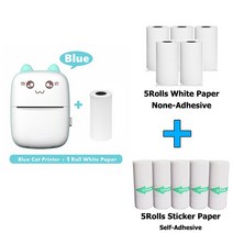 C9 미니 포토 프린터 휴대용 바코드 인쇄 열 용지, C9 Blue with 10Rolls, CHINA, C9 Blue with 10Rolls