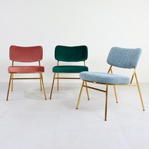 인블루가구 로이드 1인 체어 등받이의자 디자인체어 벨벳의자 패브릭의자, 핑크(벨벳)