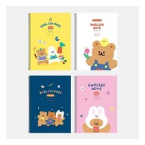 핑크풋 댄싱베어 3줄 영어 노트 8권세트 초등 영단어