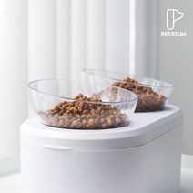 펫트리움 수납겸용 반려동물 2구 식기 1입 애견식기, 단품