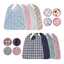 앞치마사랑 방수 턱받이 어른 성인 노인 환자 요양원 식사 간병 위생 큰사이즈, UP1014(방울도트 와인), 1개