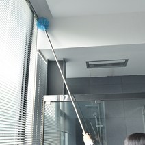 거미줄 제거솔 제거기 장대솔 긴 먼지 털이 벽 천장 청소, 블루 3.3m