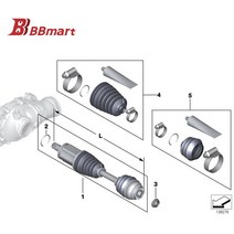 정시출고 BBmart 자동차 부품 프론트 드라이버 사이드 CV 액슬 샤프트 BMW F45 F46 F48 OE 31608, 한개옵션0