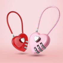 열쇠자물쇠 시건장치 철물점 비밀번호 대문수리 사물함 고리 다이얼, 하트자물쇠핑크