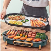 연기안나는전기그릴 가정용 무연 전기불판 전기그릴팬 고기 생선 냄새안나는, 16. 민트
