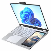 노트북 태블릿 일체형 가벼운 듀얼 모니터 셀러론 PC 15.6 인치 스크린 멀티 터치 휴대용 전자 노트 인강용 필기 탭 포토샵 그래픽 일러스트 드로잉 패드, 156-5105, Windows10 Windows11, 16GB, 128GB, 인텔 셀러론 N5105 스페이스 실버, 실버화이트