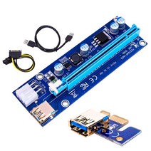 PCI-e PCIe 라이저 009 Express 1x 4x 8x 16X Extender 골드 USB 라이저 009s GPU 듀얼 6pin 어댑터 카드 SATA 15PIN BTC Miner 용