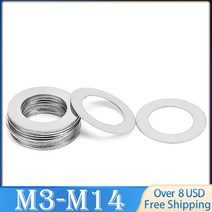 M3 M4 M5 M6 M8 M10 M12 304 스테인레스 스틸 초박형 플랫 와셔 심 플레인 개스킷 20 개 0.1/0.2/0.3mm