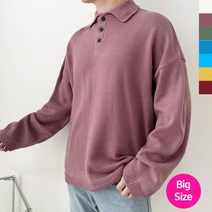다잇템 남자 110사이즈 원색 민무늬 카라티 니트 (9362522)
