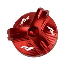 로고 R1 오토바이 알루미늄 엔진 플러그 캡 오일 필터 커버 야마하 YZF R1M 200, 04 Red