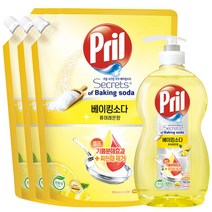 프릴 시크릿오브 베이킹소다 퓨어레몬 1종 주방세제 750ml 1개 + 1000ml 3개