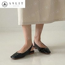 [애슬릿] 데일리 스퀘어 여성 심플 슬링백 플랫 슈즈