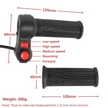 전기자전거 부대용품전기 자전거/스쿠터/오토바이 속도 가스 핸들/스로틀/액셀러레이터 12V 24V 36V 48V 6, 02 12-72V 3 Speed, 한개옵션1