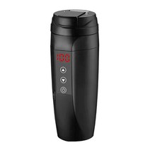 YR-2188 차량용 스마트 텀블러 차량용 커피포트 12V~24V통용 450ml 터치패널 블랙 전기포트 차량용포트 카포트, 화이트단품