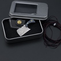 미니어처 주방칼 중식칼 진짜요리만들기 주방용품 택배칼, 블루 사각 식칼 세트 (케이스 끈)