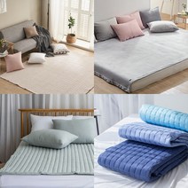 면 알러지케어 침대패드 면 카페트 극세사 패드, 09_블럭 세미 패밀리 침대패드, KK_차콜