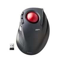 엘레컴ELECOM DEFT 트랙볼 마우스 2.4GHz 무선 손가락 컨트롤 부드러운 트래킹이 있는 8버튼 기능 인체 공학적 디자인 광학 게이밍 센서 윈도우11 맥OS (, Black / Red ball