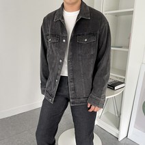 남성용 피그먼트 트러커 자켓