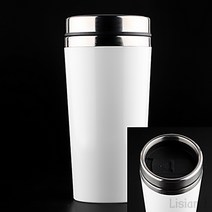 리시안제이 흰색 원형 텀블러 450ML 스테인레스텀블러 스테인리스텀블러