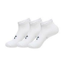 언더아머 언더아머 UA 에센셜 발목 양말 앵클 삭스 단목 3켤레 세트 1365745-100, SM(210-235mm)