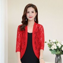 특대 얇은 코트 여성 가디건 레이스 자켓 여성 어깨 걸이 겉옷
