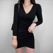 글램셔링 원피스 브이 랩 미니원피스 면 벨벳 연말룩 잇템 글램셔링