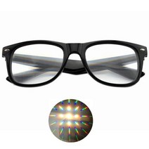 가상현실 vr 게임기 풀세트 1pcs 꿀 3d 궁극적 인 회절 안경-3d 프리즘 효과 edm 무지개 스타일 레이브 frieworks 축제를위한 starburst 안경호환, 검은 색