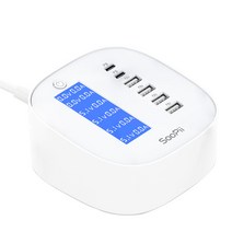 Soopii LCD 전력표시 6포트 PD 고속멀티충전기 DC20, 1개