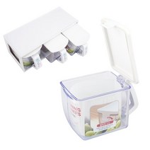 원터치 양념통 3개set 실리콘패킹 밀폐형 적층 쌓기가능