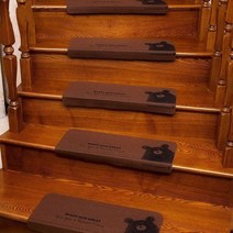계단미끄럼방지패드 10pcs 안전 논슬립 테이프 카페트, 커피 (곰 세 마리)