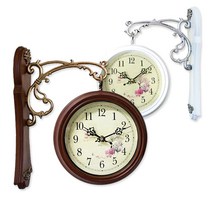 북유럽풍 벽걸이 양면시계 인테리어 디자인 거실 벽시계, 01.엔틱 양면시계, 화이트