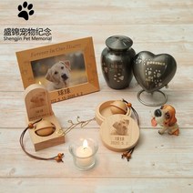 메모리얼스톤 애완 동물 기념 사진 프레임 나무 상자 펜던트 공 묘비 메모리용, 01 Wood Memorial Kit_01 L
