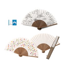 민화샵 DIY 색칠놀이 합죽선 접이식 고급형 전통부채 만들기 세트, 연꽃