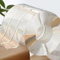 아쿠아씰 양면 나노 테이프 벽 스티커 흔적 없음 재사용 가능한 방수 접착, 20mm+공간+5m