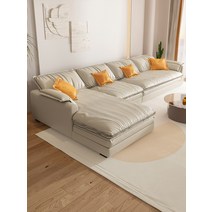 거실용쇼파 큰 좌석 깊은 가죽 두부 블록 소파 일렬 3 인용 이탈리안 라이트, [01] [스탠다드 에디션] 더블 암레스트 유닛 1.2, [01] 콤비네이션