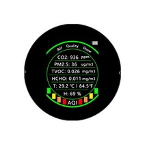 이산화탄소경보기 캠핑용일산화탄소 가스누설 감지기 연기 산소농도 Wifi 7in1 공기질 측정기 PM2.5 CO2 TV, 03 Black NO WIFI, 03 Black NO WIFI