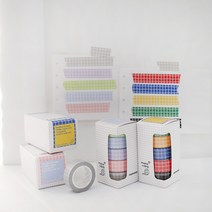 모모팝 모모마테 크레용바탕체크 마스킹테이프 비비드 5종 세트, 레드체크, 블루체크, 초록체크, 블랙체크, 노랑체크, 1세트