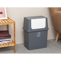 조일리빙 적층형 푸쉬 분리수거함 / 휴지통 30 L, 2단, 다크 그레이