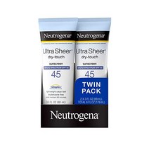 뉴트로지나 Neutrogena Ultra Sheer DryTouch 방수 기름기 없는 선스크린 로션 넓은 스펙트럼 SPF 45 TSA 준수 여행용 크기 3 Fl 온스 2개 팩 6
